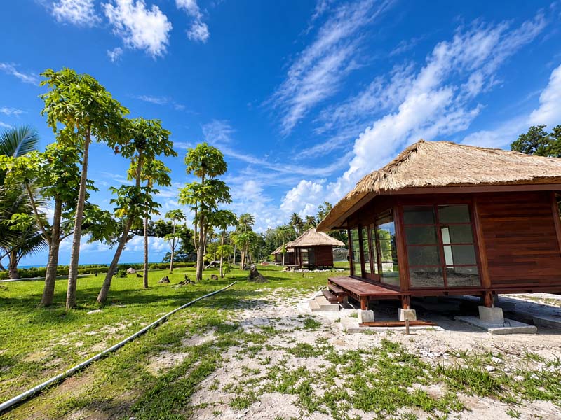Overwater villa under construction